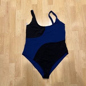 Chic Blue and Black Swimsuit